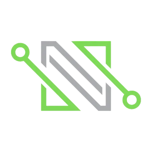 N logo in green and gray theme. 